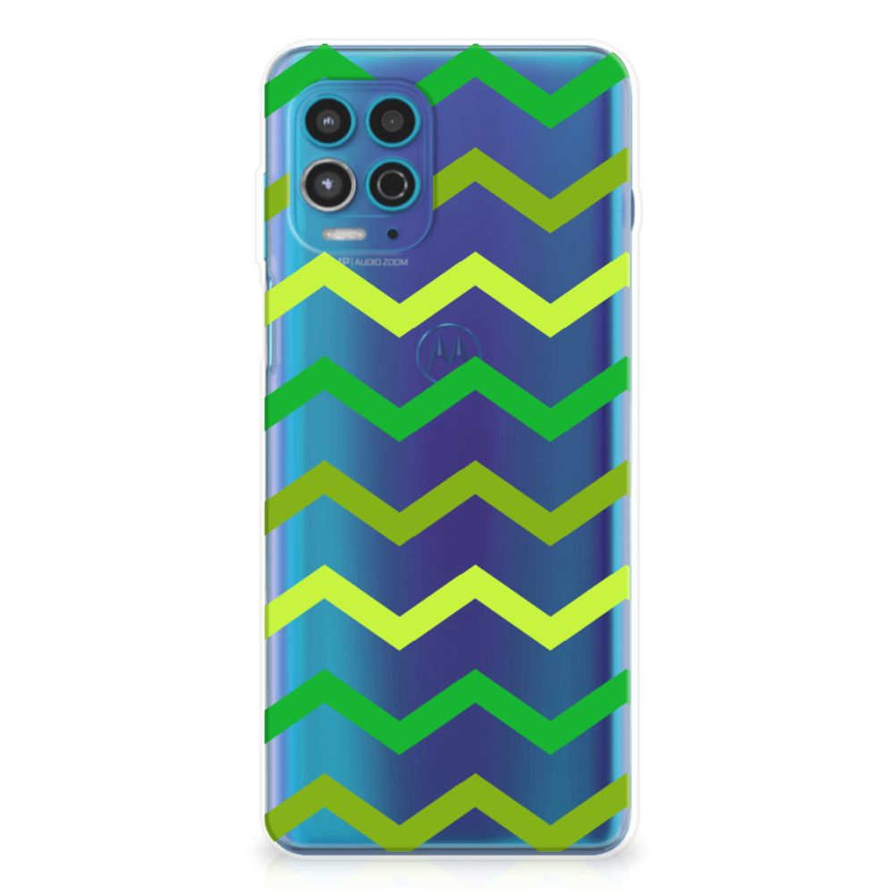 Motorola Moto G100 TPU bumper Zigzag Groen B2C Telecom