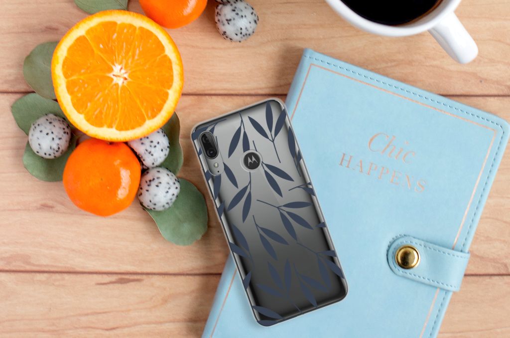 Motorola Moto E6 Plus TPU Case Leaves Blue
