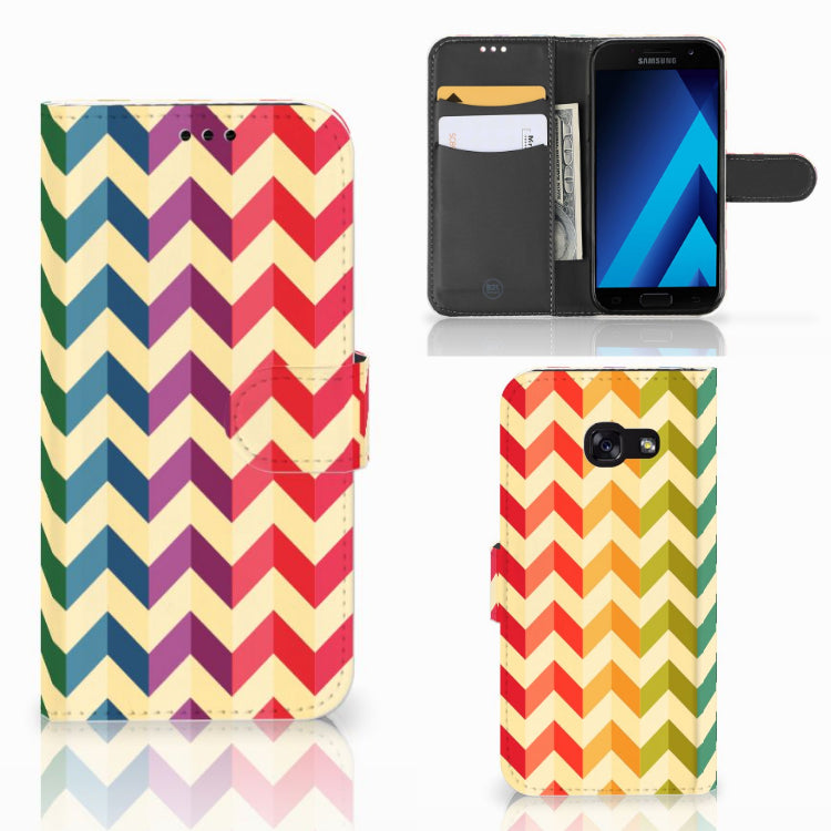 Samsung Galaxy A5 2017 Telefoon Hoesje Zigzag Multi Color