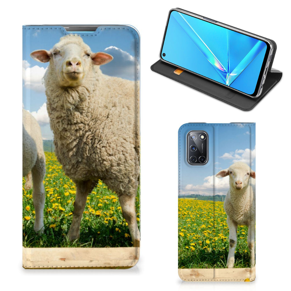 OPPO A52 | A72 Hoesje maken Schaap en Lammetje