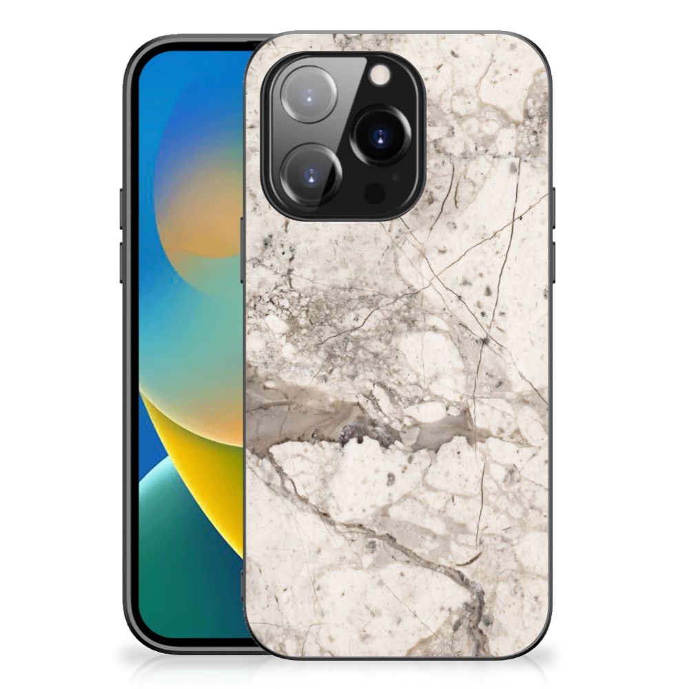 iPhone 14 Pro Marmeren Print Telefoonhoesje Marmer Beige B2C Telecom