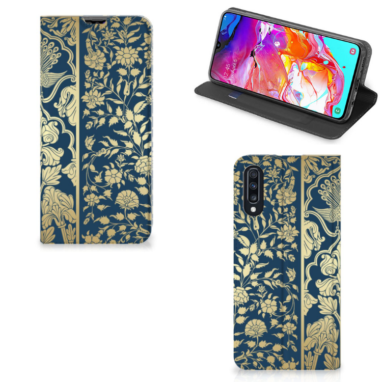 Samsung Galaxy A70 Smart Cover Beige Flowers