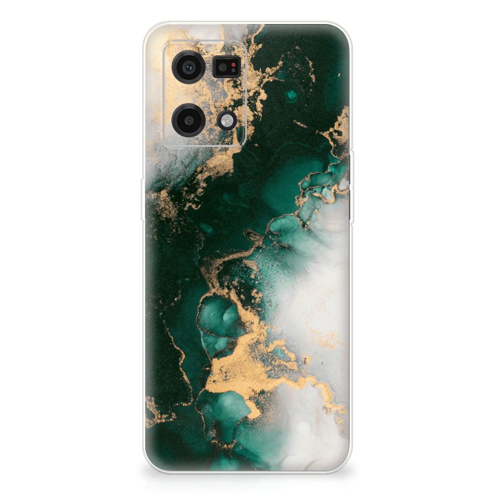 TPU Siliconen Hoesje voor OPPO Reno7 4G Marmer Groen