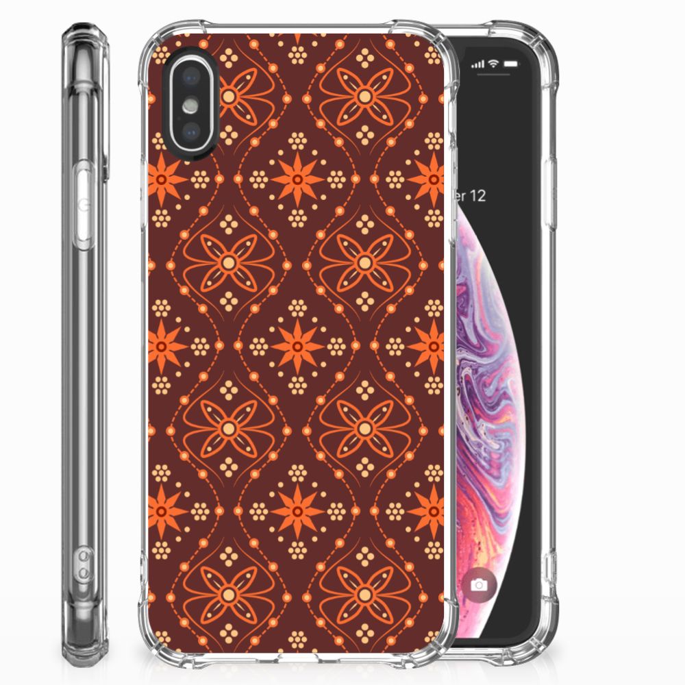 Apple iPhone X | Xs Doorzichtige Silicone Hoesje Batik Brown