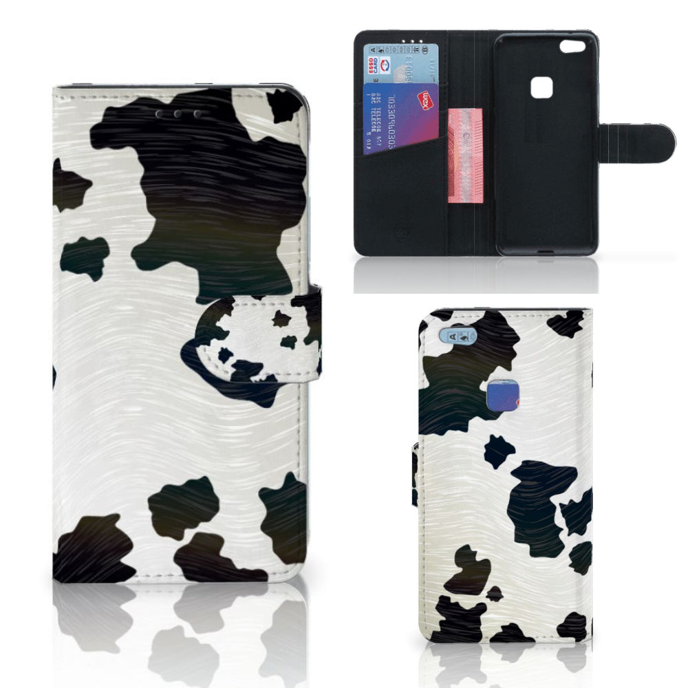 Huawei P10 Lite Telefoonhoesje met Pasjes Koeienvlekken
