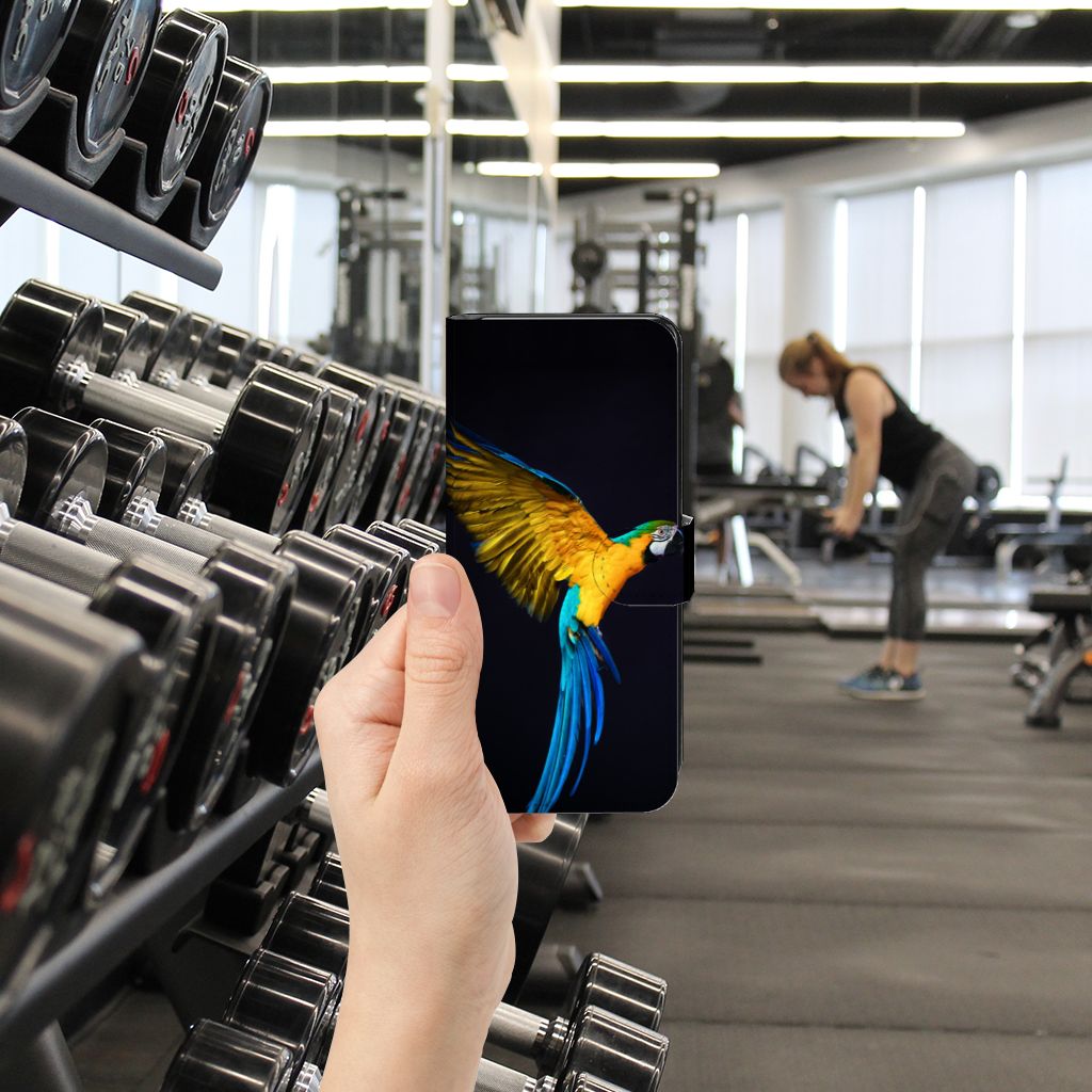 Motorola Moto G72 Telefoonhoesje met Pasjes Papegaai