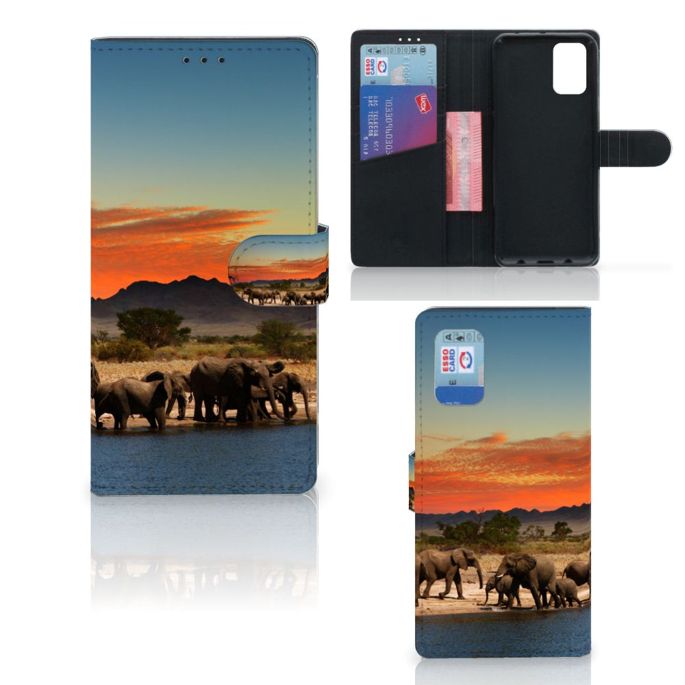 Samsung Galaxy A02s | M02s Telefoonhoesje met Pasjes Olifanten