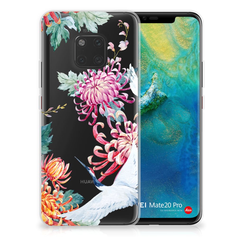 Huawei Mate 20 Pro TPU Hoesje Bird Flowers