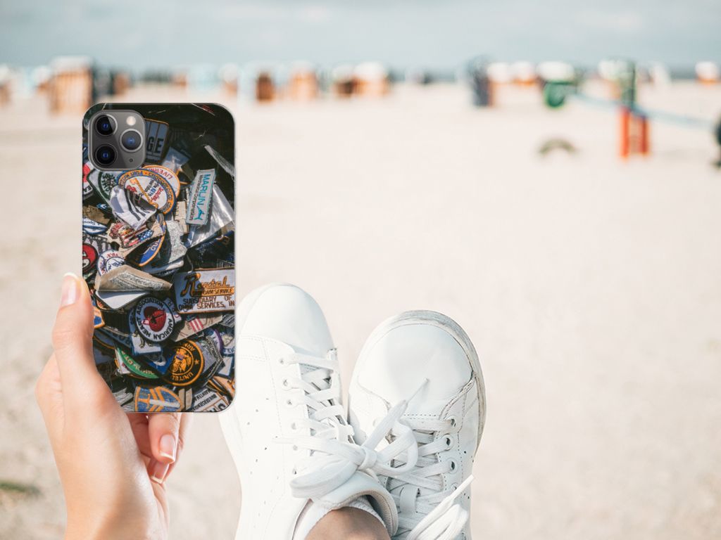 Apple iPhone 11 Pro Max Siliconen Hoesje met foto Badges