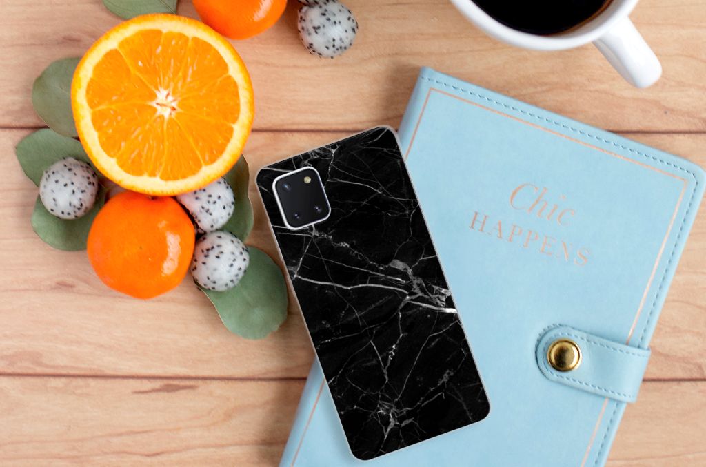 Samsung Galaxy Note 10 Lite TPU Siliconen Hoesje Marmer Zwart - Origineel Cadeau Vader B2C Telecom