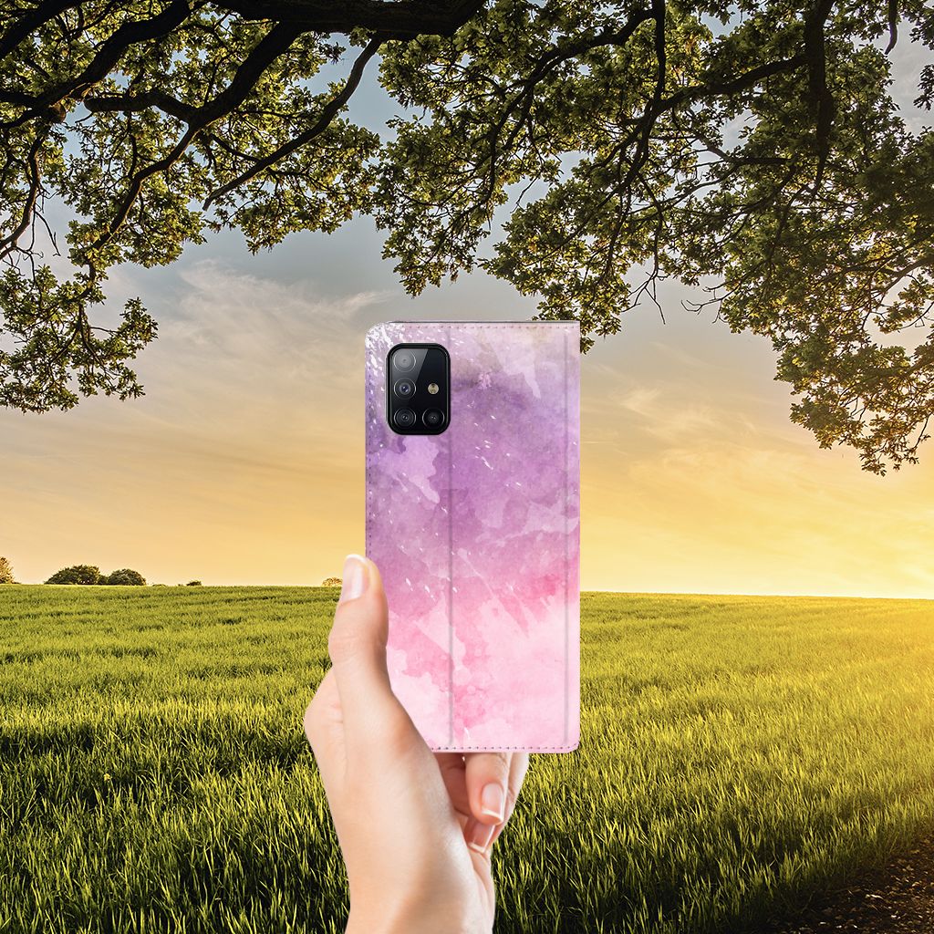 Bookcase Samsung Galaxy A71 Pink Purple Paint - B2C Telecom