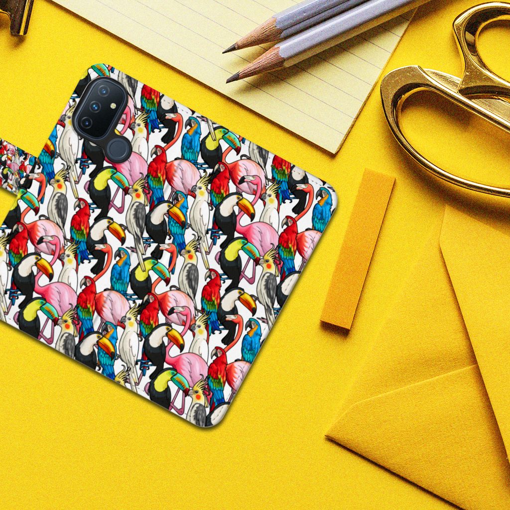 OnePlus Nord N100 Telefoonhoesje met Pasjes Birds