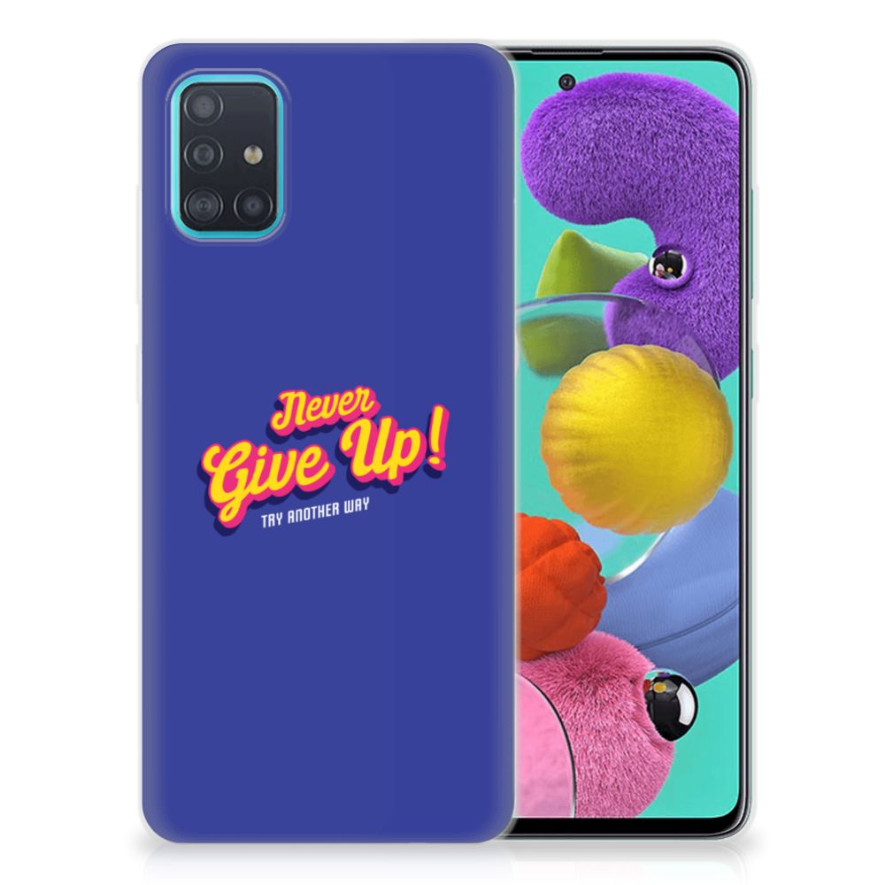 Samsung Galaxy A51 Siliconen hoesje met naam Never Give Up B2C Telecom