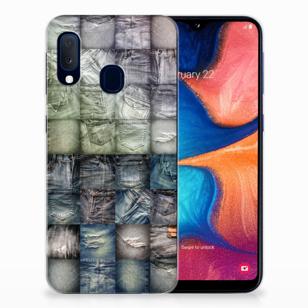 Silicone Back Cover Samsung Galaxy A20e Spijkerbroeken
