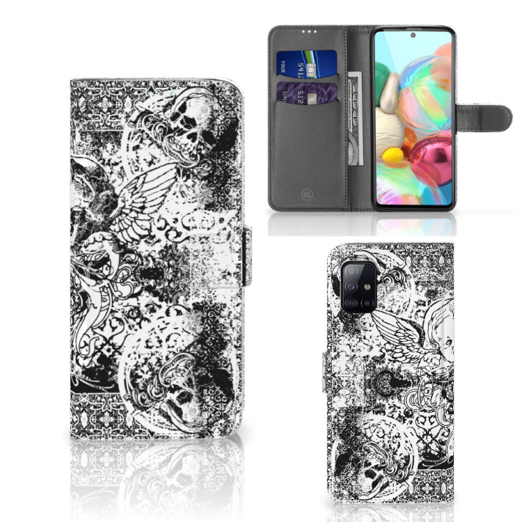 Telefoonhoesje met Naam Samsung Galaxy A71 Skulls Angel