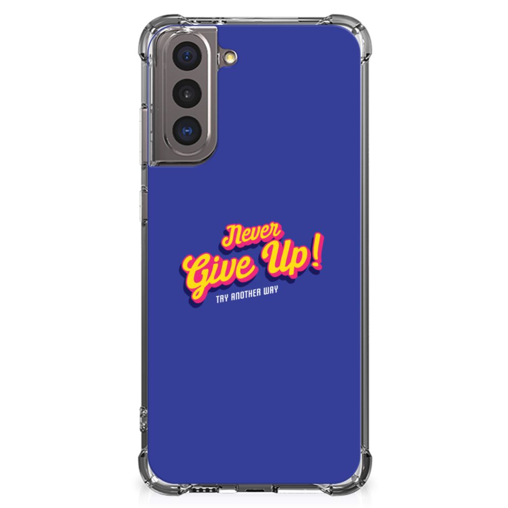 Samsung Galaxy S21 Telefoonhoesje met tekst Never Give Up