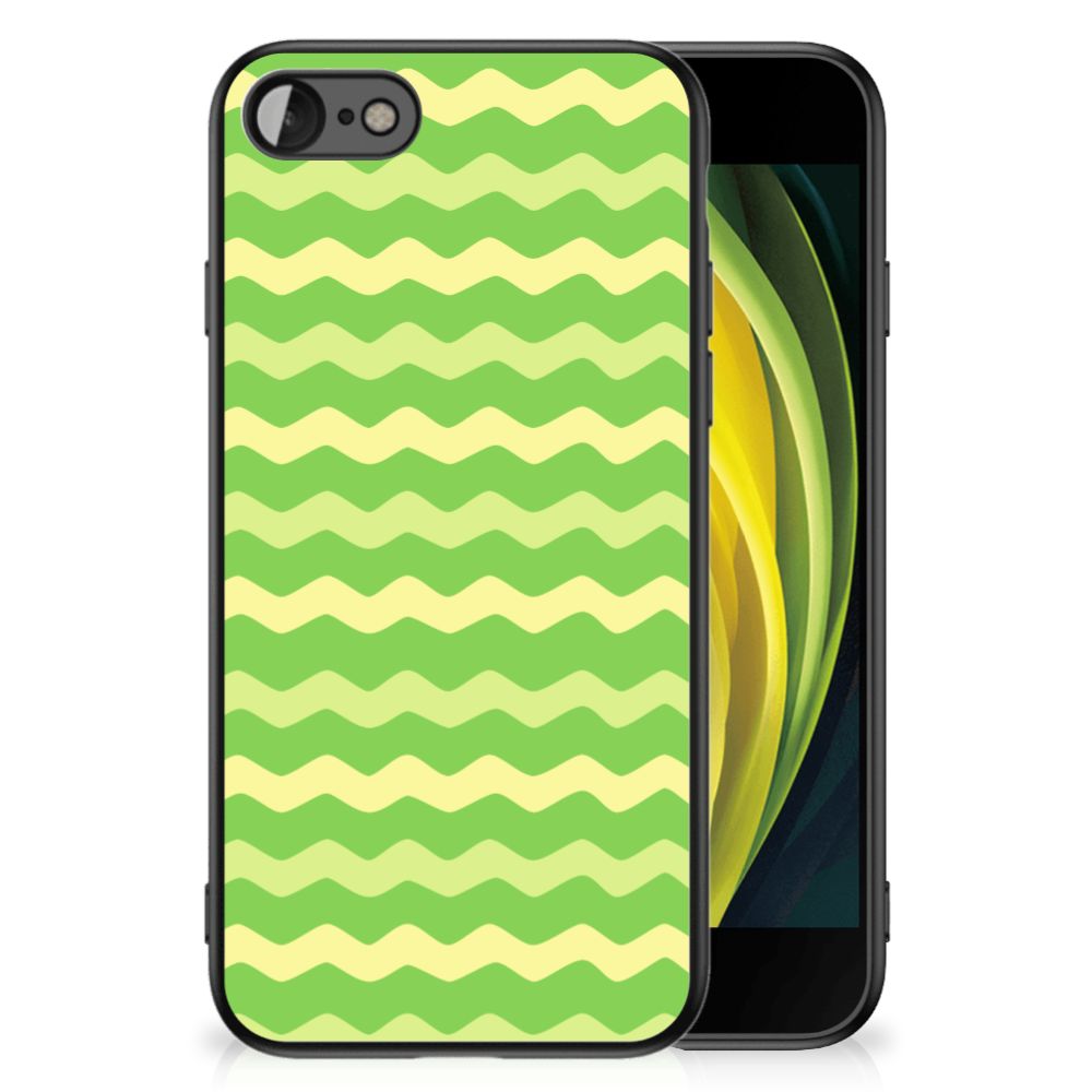 iPhone SE 2022 | SE 2020 | 7/8 Back Case Waves Green showcasing a stylish design for Apple iPhone models.