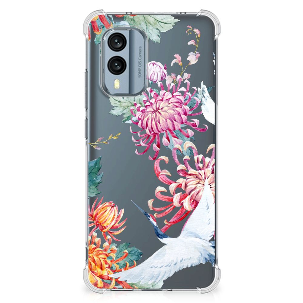 Nokia X30 Case Anti-shock Bird Flowers B2C Telecom