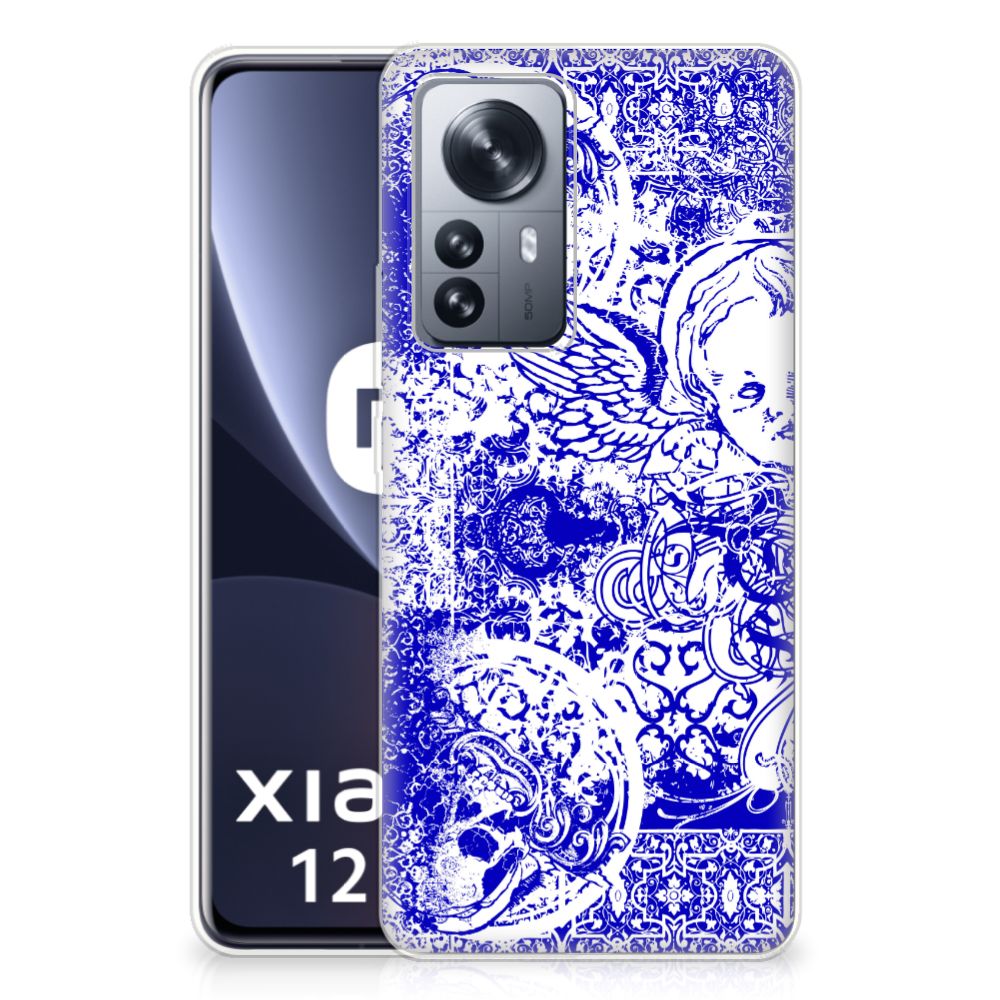 Silicone Back Case Xiaomi 12 Pro Angel Skull Blauw B2C Telecom