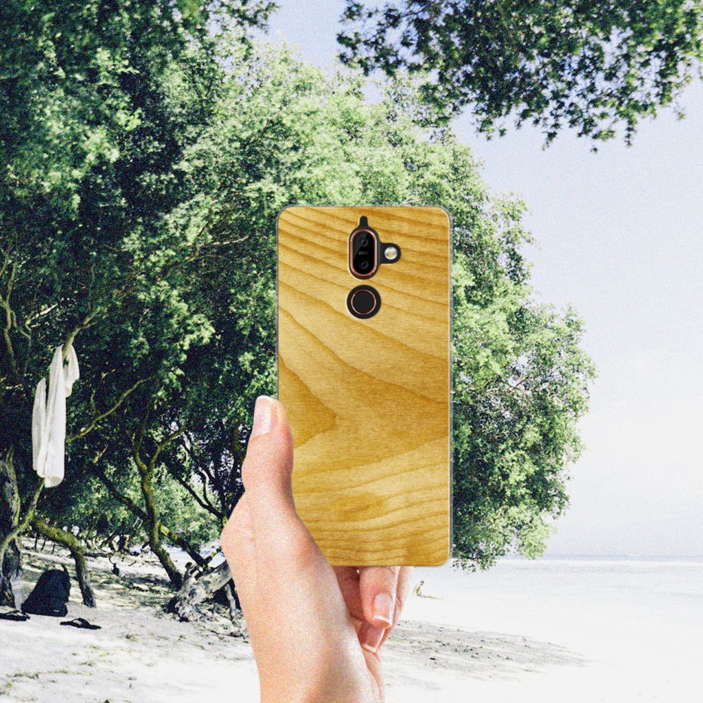 Nokia 7 Plus Bumper Hoesje Licht Hout