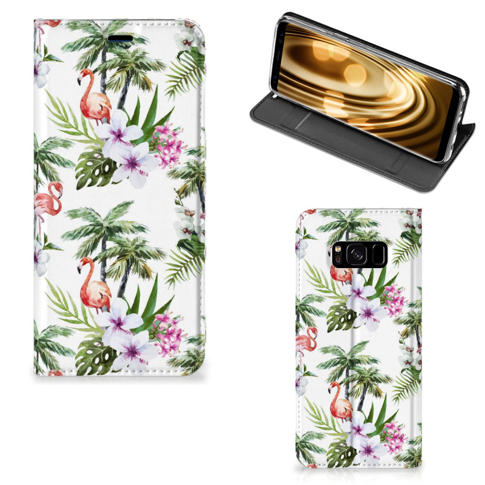 Samsung Galaxy S8 Hoesje maken Flamingo Palms