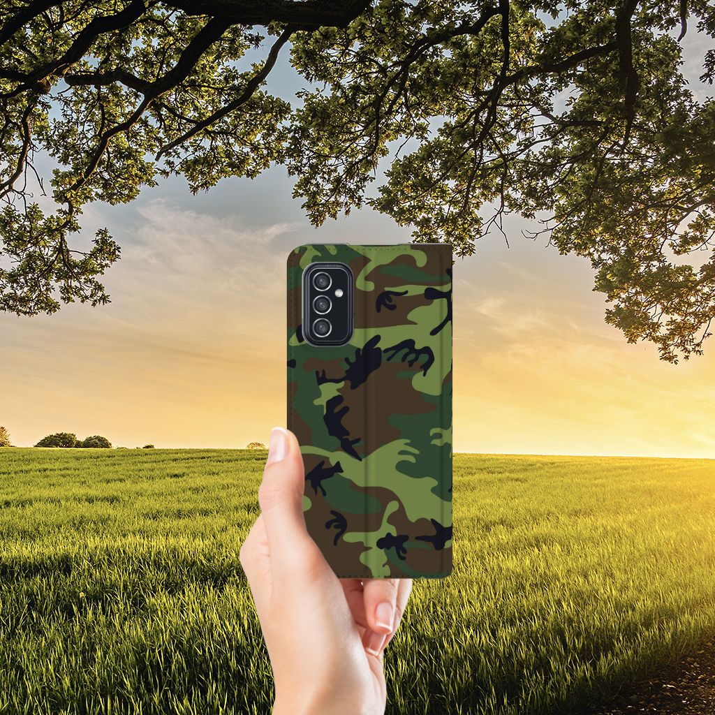 Samsung Galaxy M52 Hoesje met Magneet Army Dark - B2C Telecom