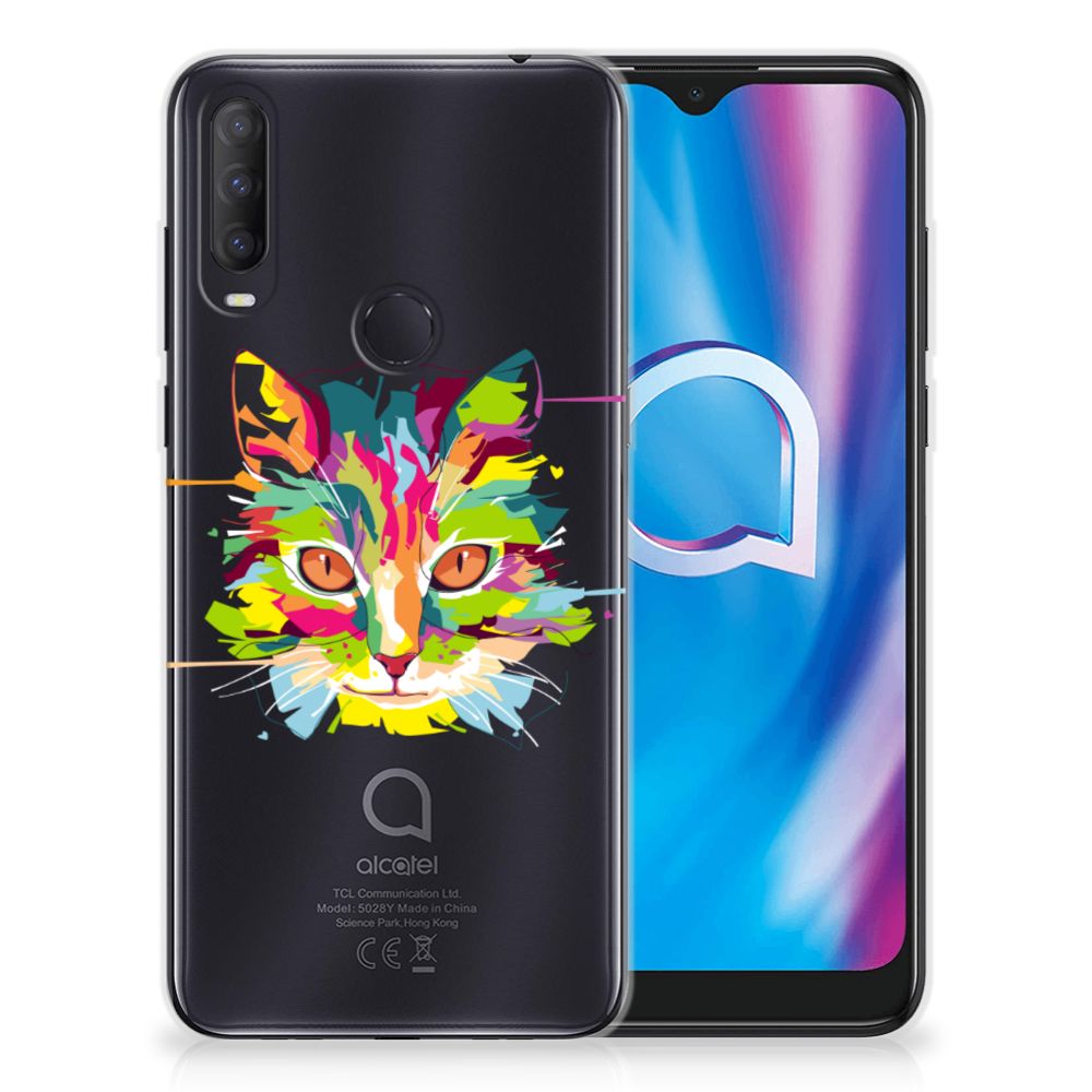 Alcatel 1S (2020) Telefoonhoesje met Naam Cat Color