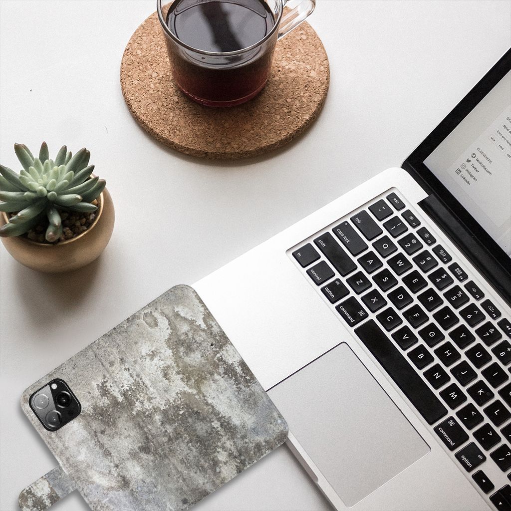 iPhone 13 Pro Max Bookcase Beton Print
