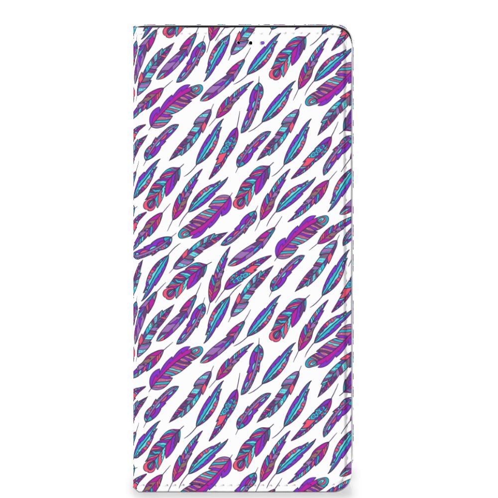 Samsung Galaxy A22 5G Hoesje met Magneet Feathers Color - B2C Telecom