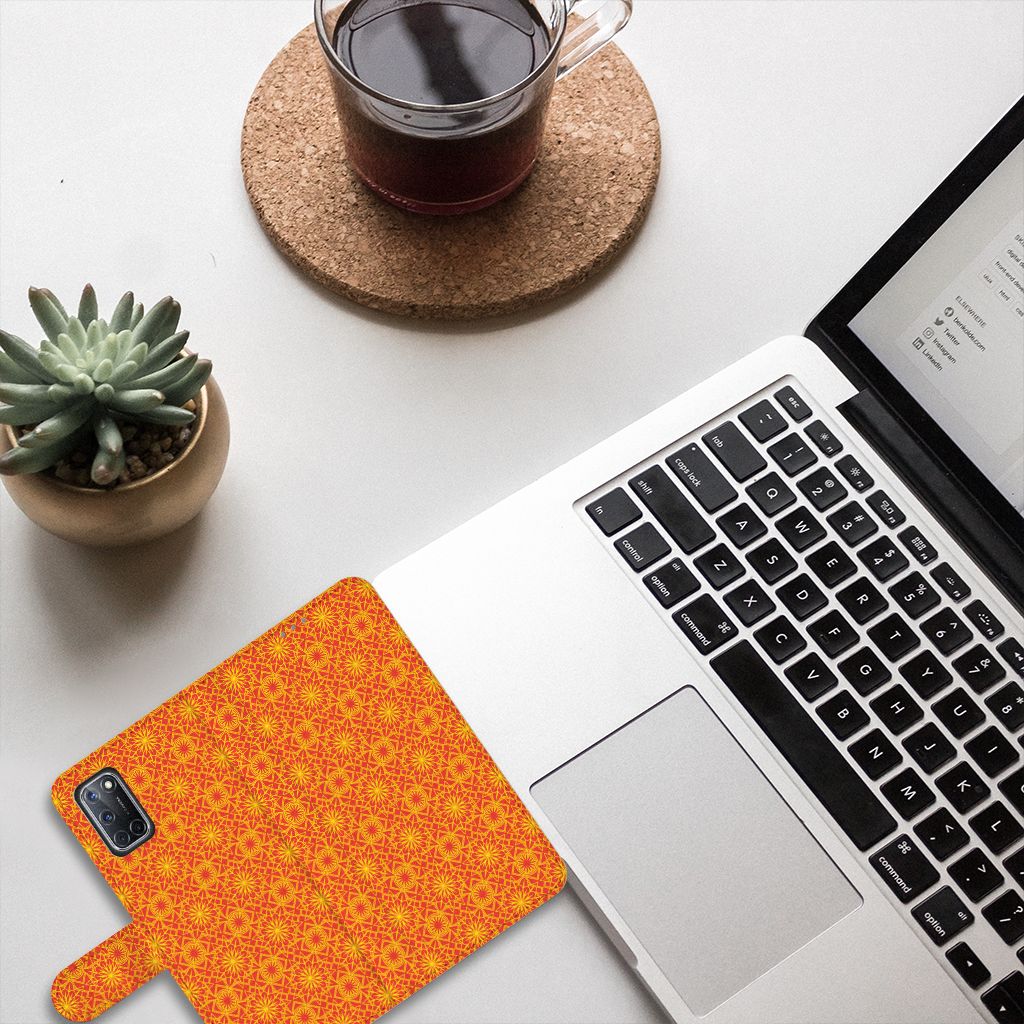 OPPO A72 | OPPO A52 Telefoon Hoesje Batik Oranje