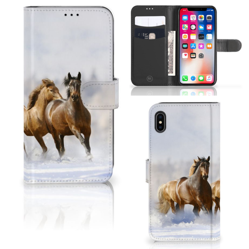 Apple iPhone Xs Max Telefoonhoesje met Pasjes Paarden