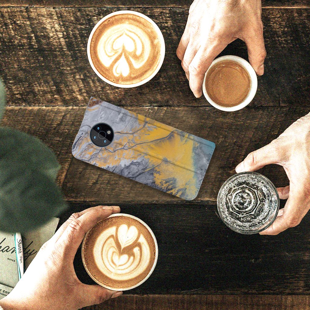 Nokia G50 Standcase Marble Blue Gold - B2C Telecom