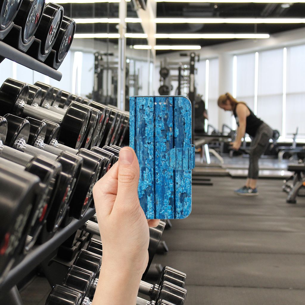 Samsung Galaxy S7 Book Style Case Wood Blue