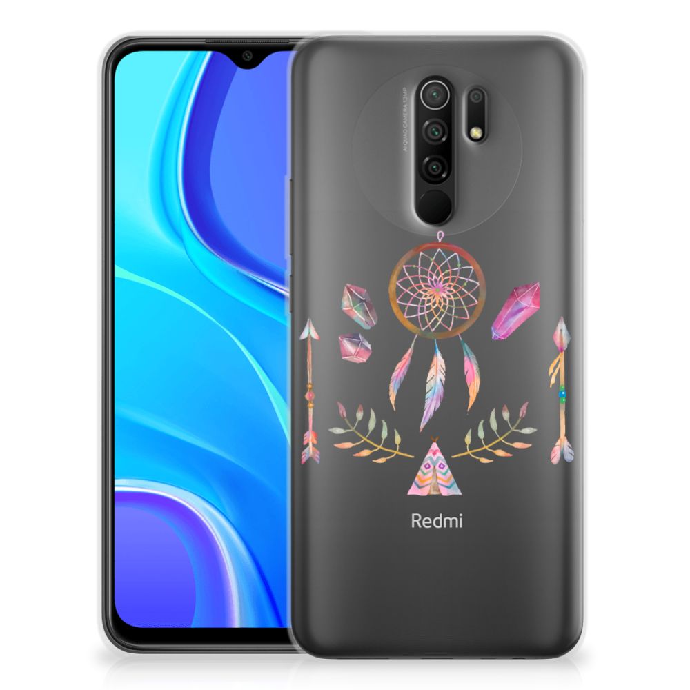 Xiaomi Redmi 9 Telefoonhoesje met Naam Boho Dreamcatcher B2C Telecom