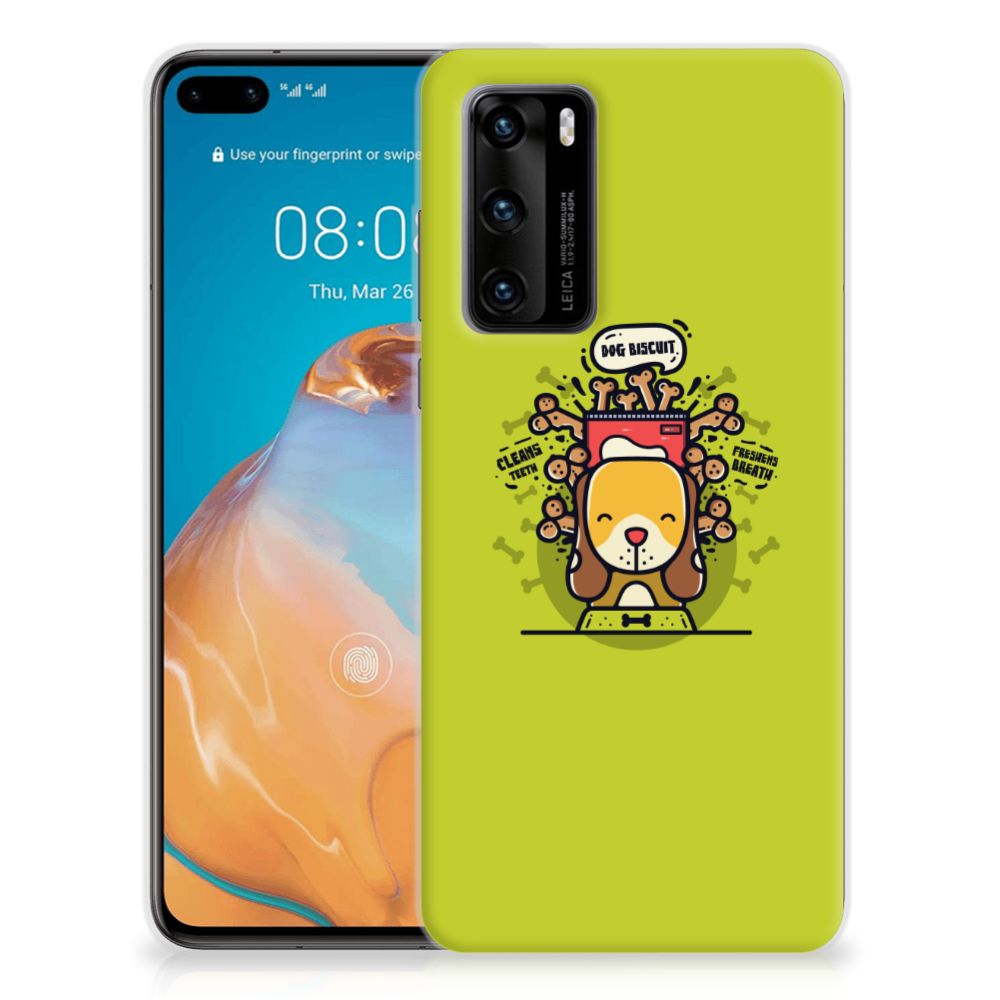 Huawei P40 Telefoonhoesje met Naam Doggy Biscuit B2C Telecom