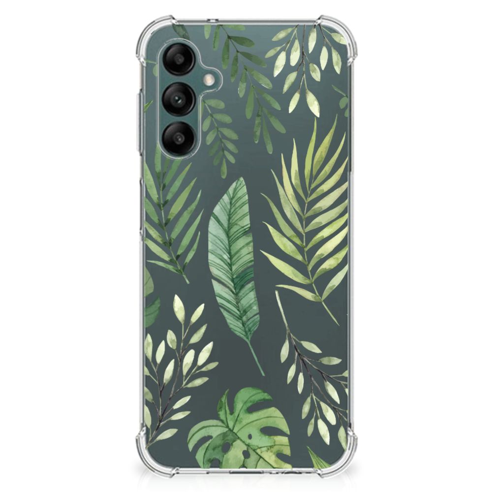 Samsung Galaxy A14 5G/4G Case Leaves with vibrant leaf design on flexible rubber