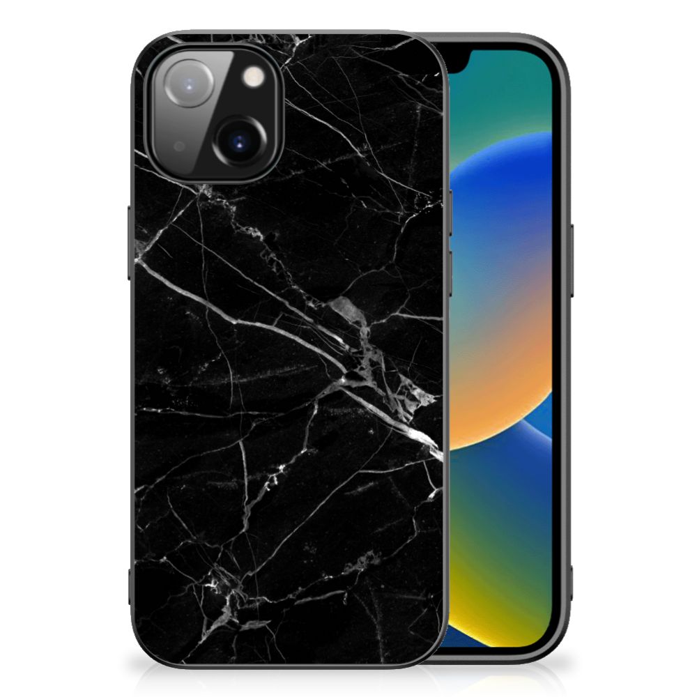 Apple iPhone 13/14 Marmeren Print Telefoonhoesje Marmer Zwart - Origineel Cadeau Vader B2C Telecom