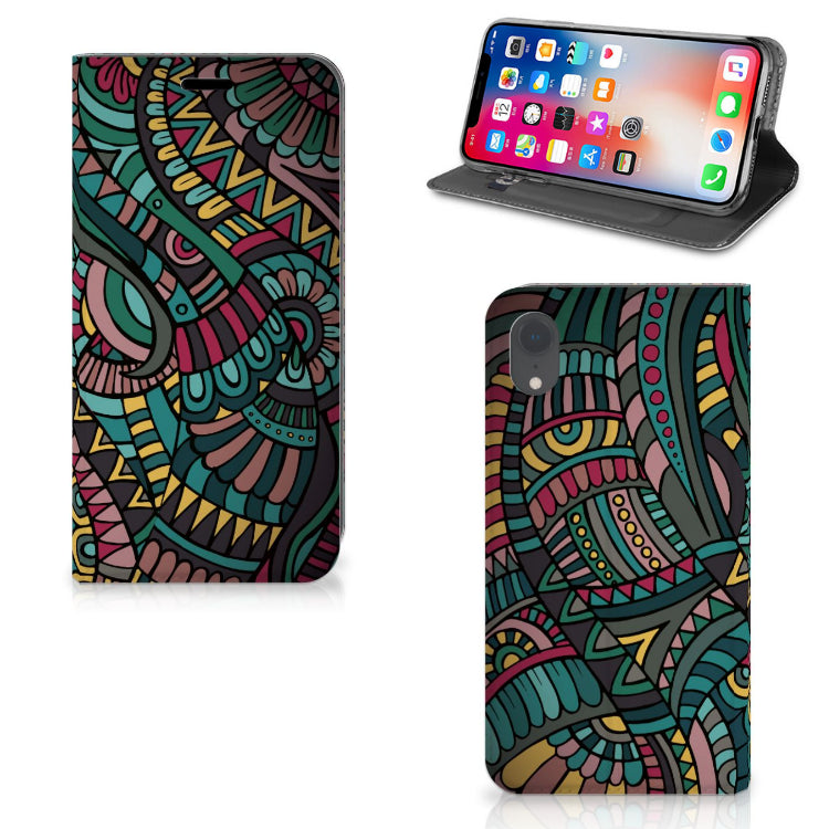 Apple iPhone Xr Hoesje met Magneet Aztec