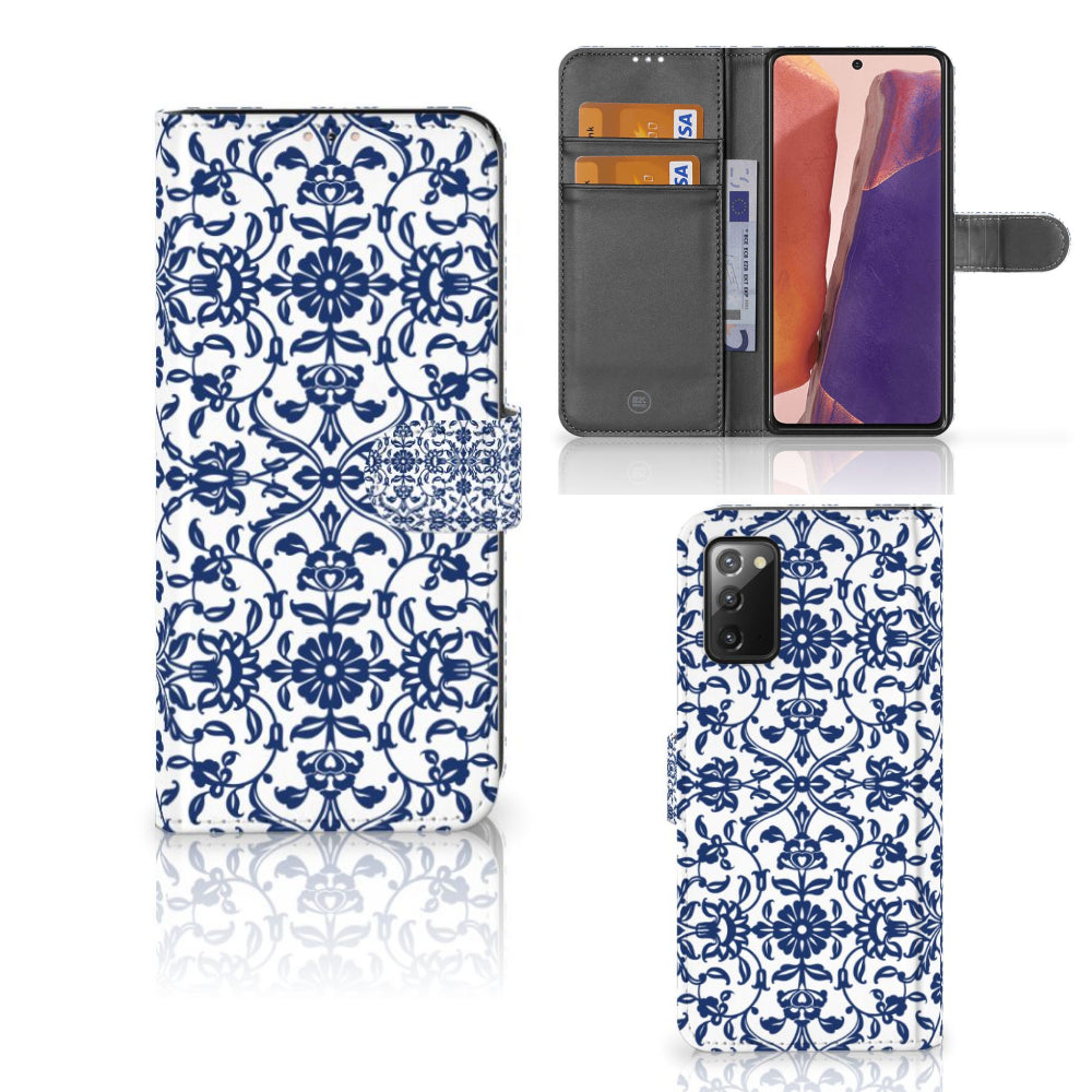 Samsung Galaxy Note 20 Hoesje Flower Blue