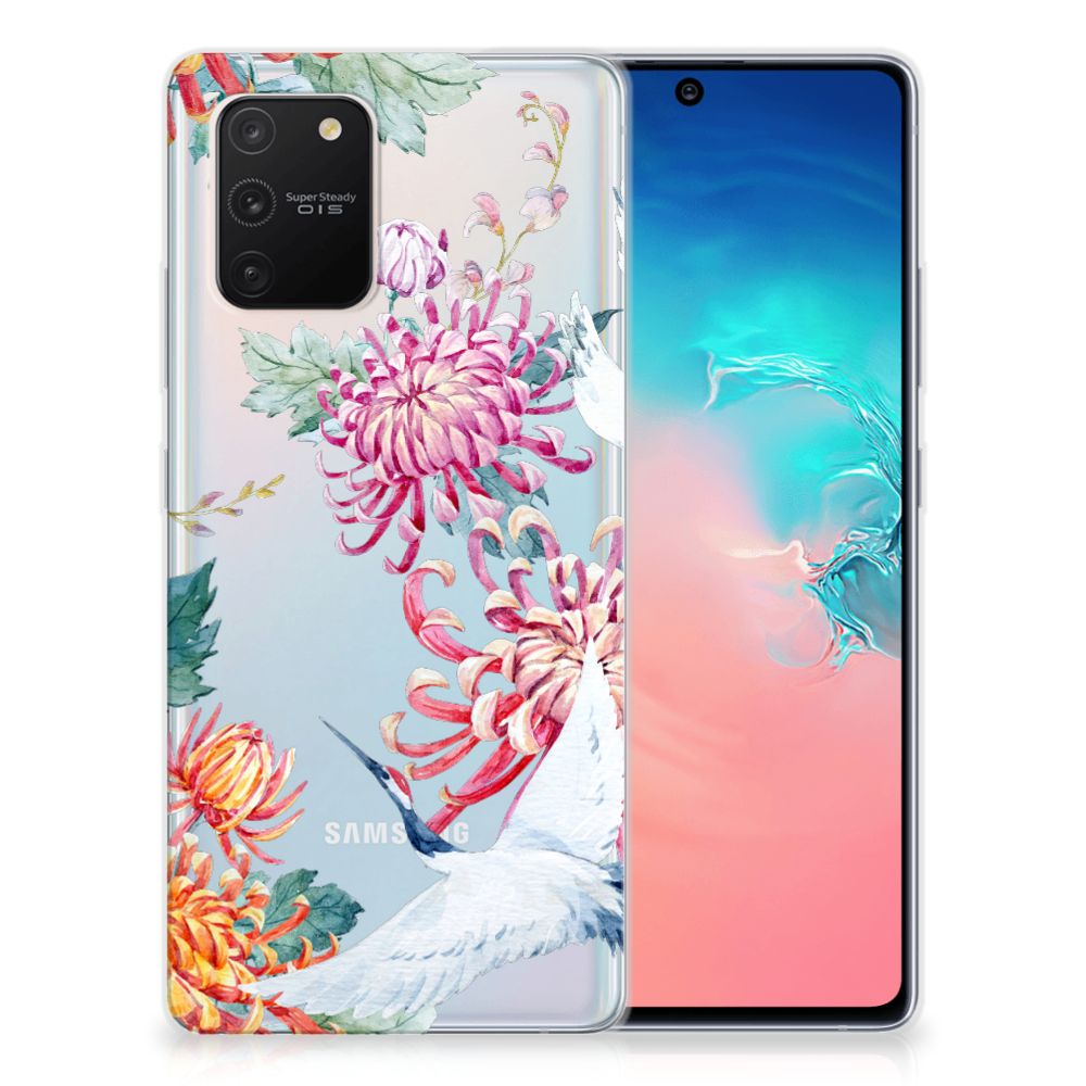 Samsung Galaxy S10 Lite TPU Hoesje Bird Flowers