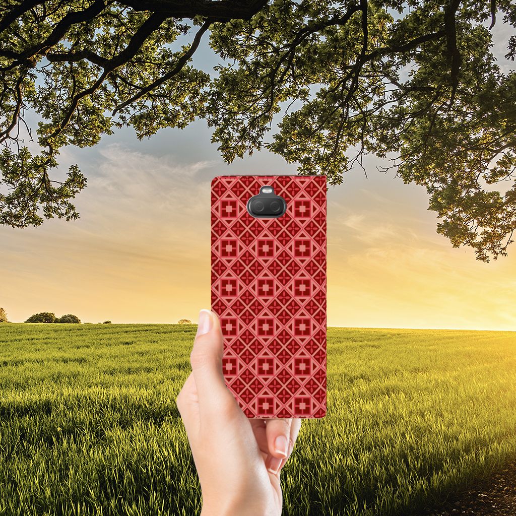 Sony Xperia 10 Plus Hoesje met Magneet Batik Rood