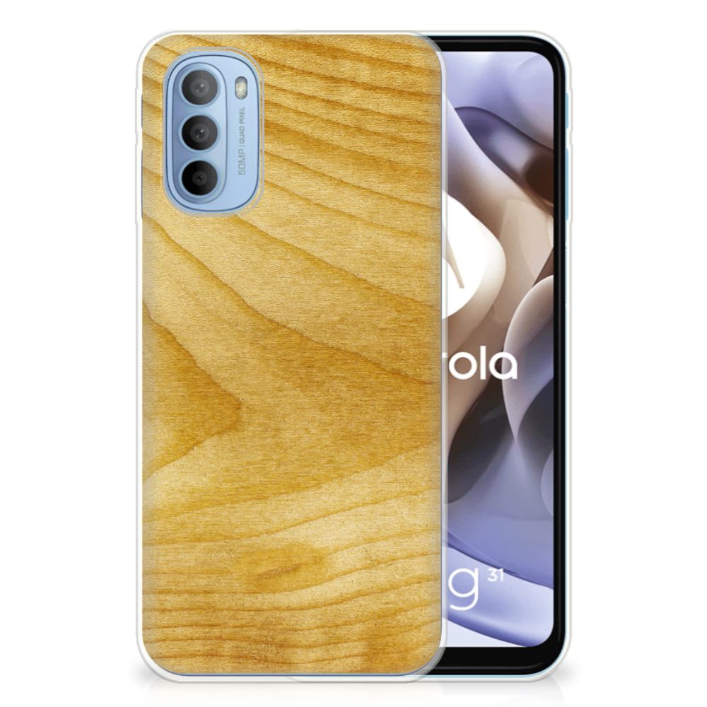 Motorola Moto G31 | G41 Bumper Hoesje Licht Hout B2C Telecom