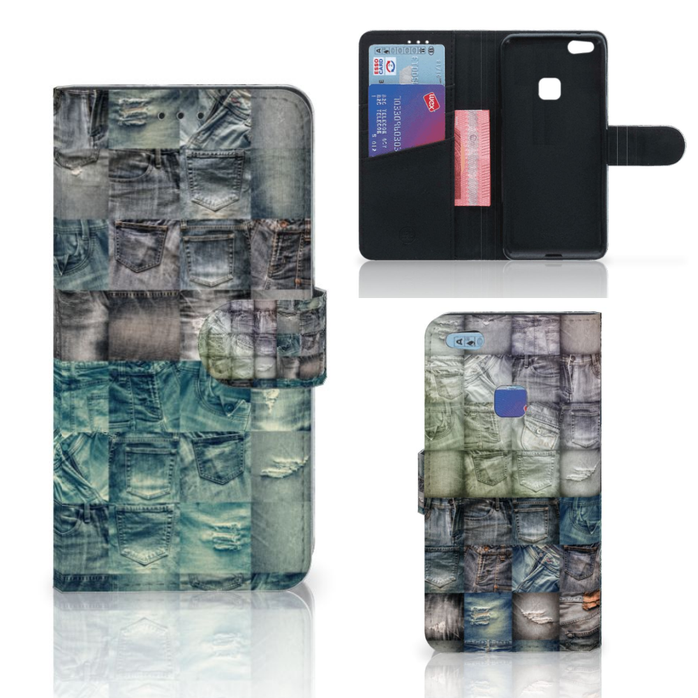 Wallet Case met Pasjes Huawei P10 Lite Spijkerbroeken