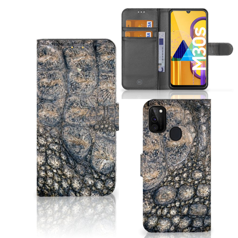 Samsung Galaxy M21 | M30s Telefoonhoesje met Pasjes Krokodillenprint