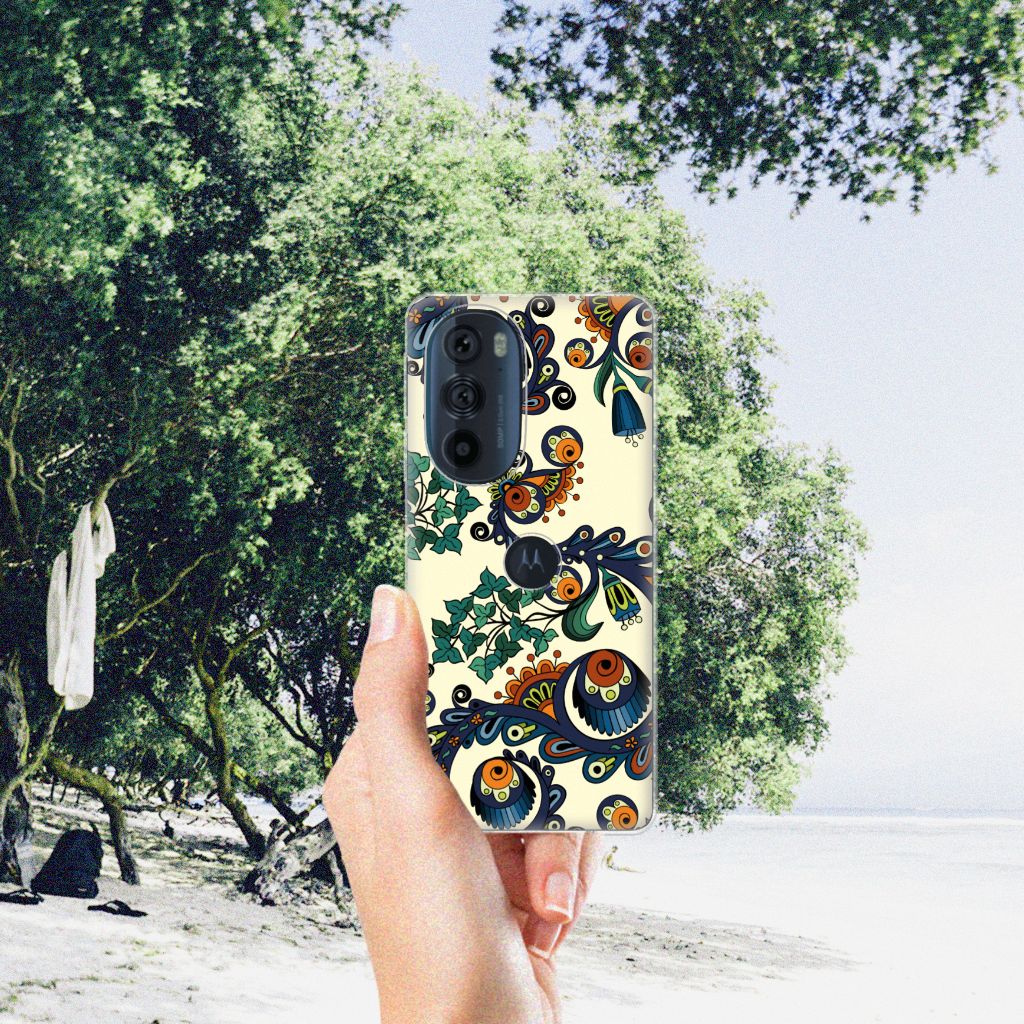 Siliconen Hoesje Motorola Edge 30 Pro Barok Flower B2C Telecom