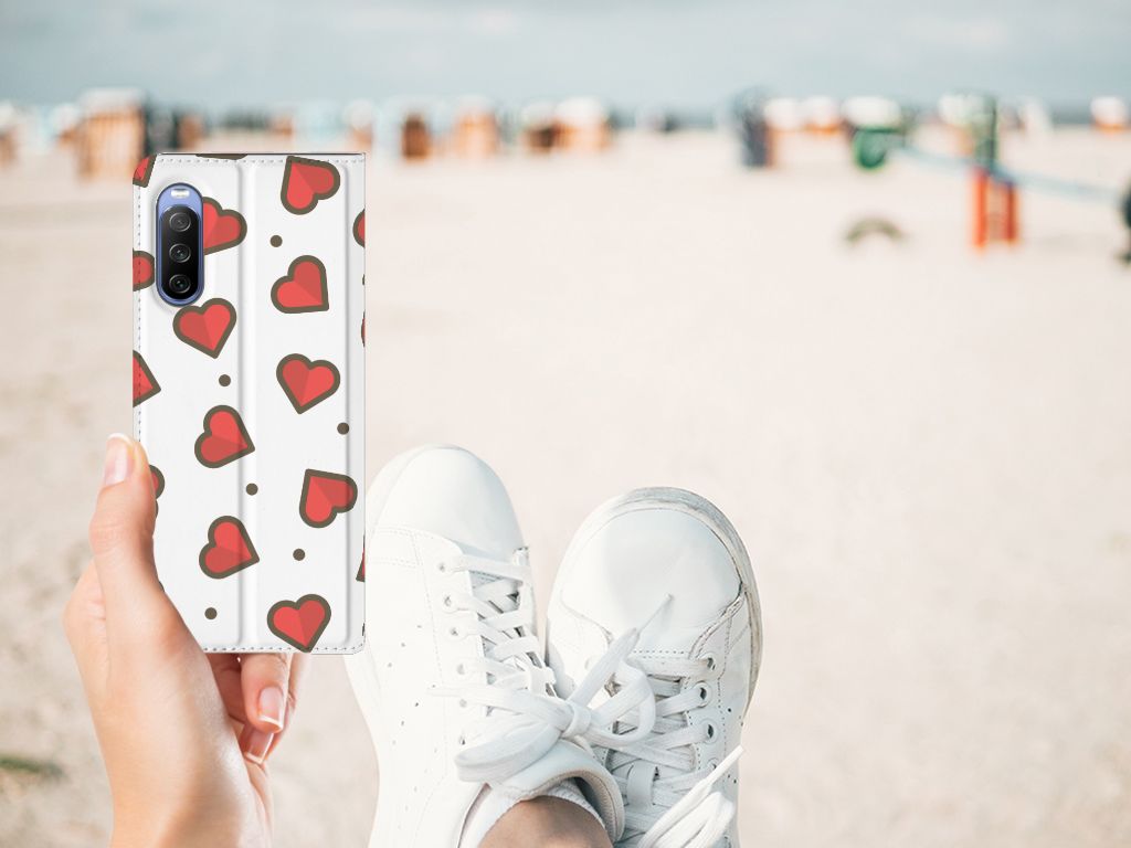 Sony Xperia 10 III Hoesje met Magneet Hearts - B2C Telecom