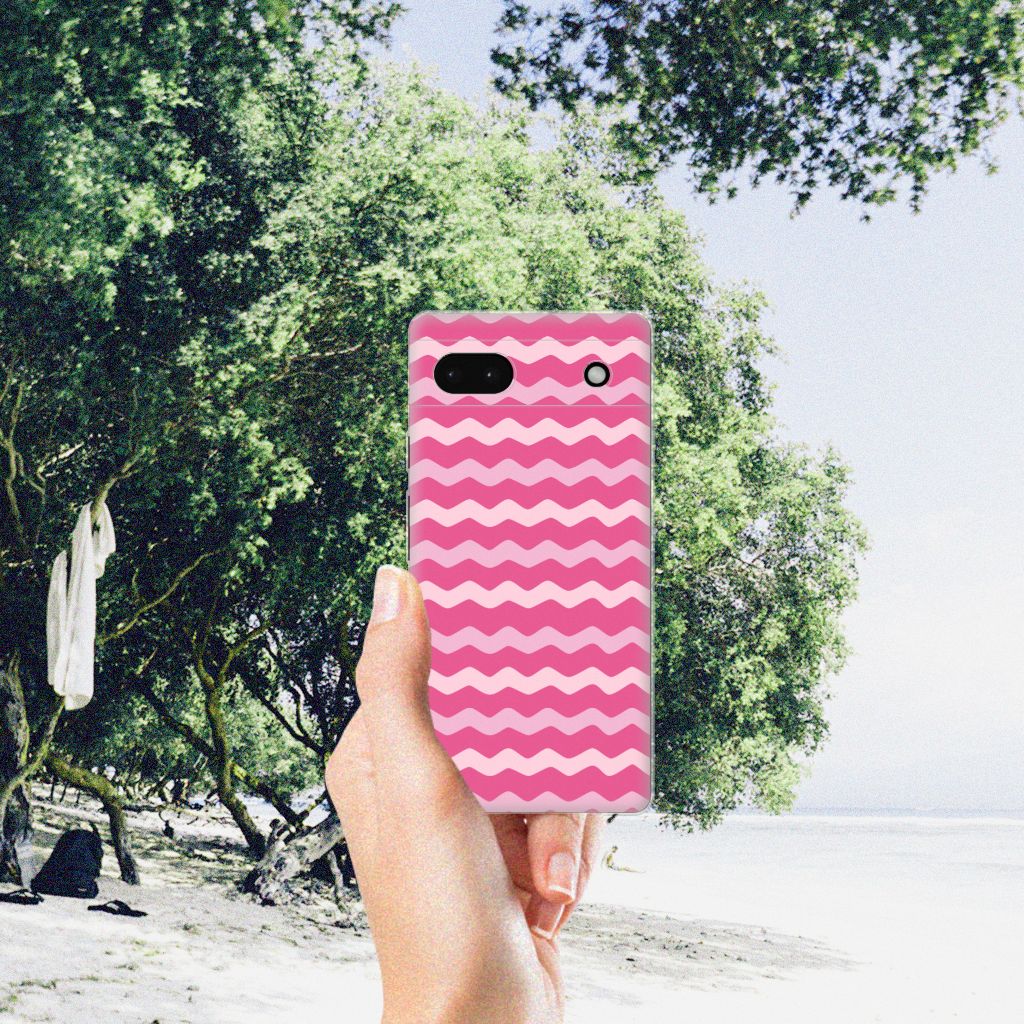 Google Pixel 6A TPU bumper Waves Pink B2C Telecom