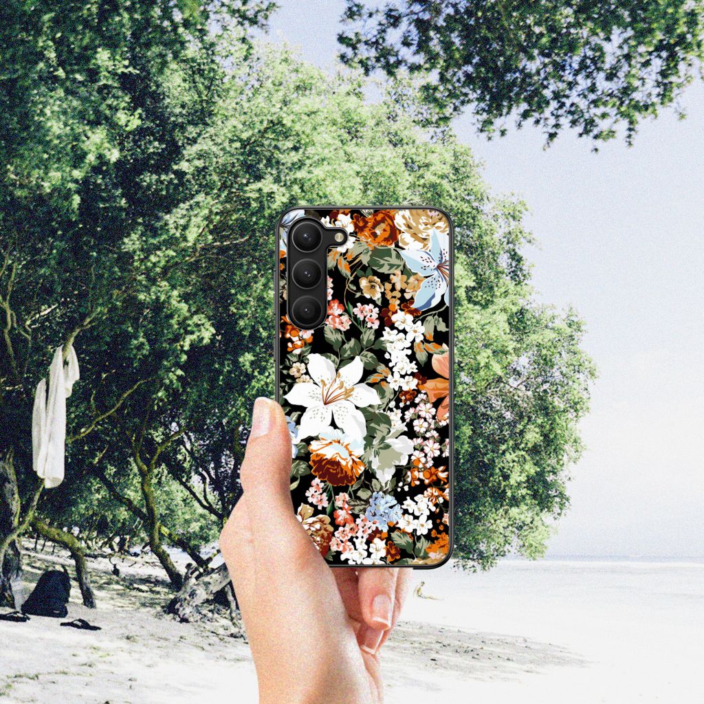 Bloemen Hoesje voor Samsung Galaxy S23 Plus Dark Flowers B2C Telecom