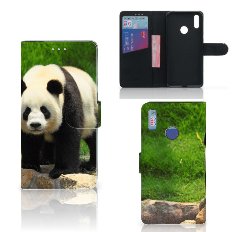 Huawei Y7 (2019) Telefoonhoesje met Pasjes Panda