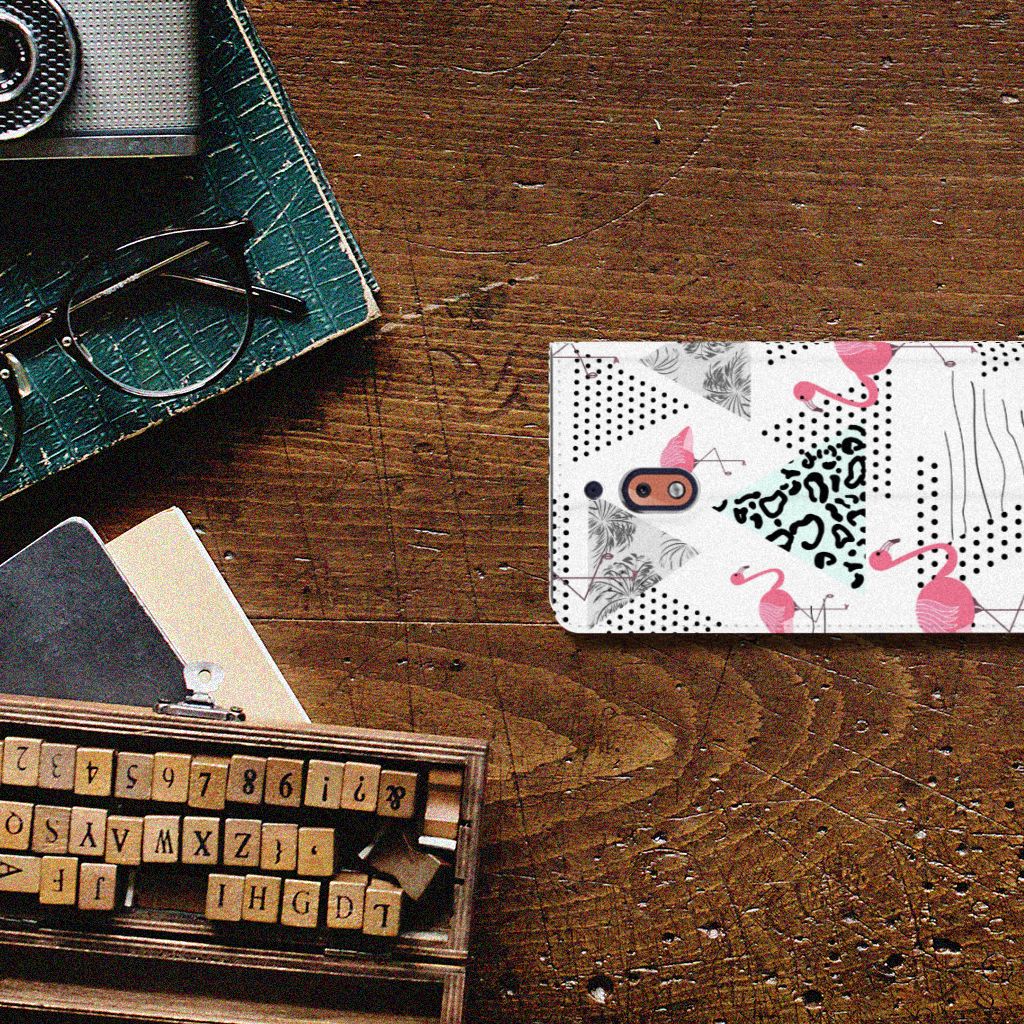 Nokia 2.1 2018 Hoesje maken Flamingo Triangle